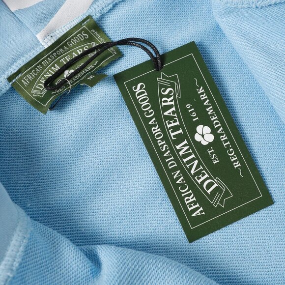 Denim Tears Light Blue Letter Zip-Up Hooded Jacket - Picture 6 of 8